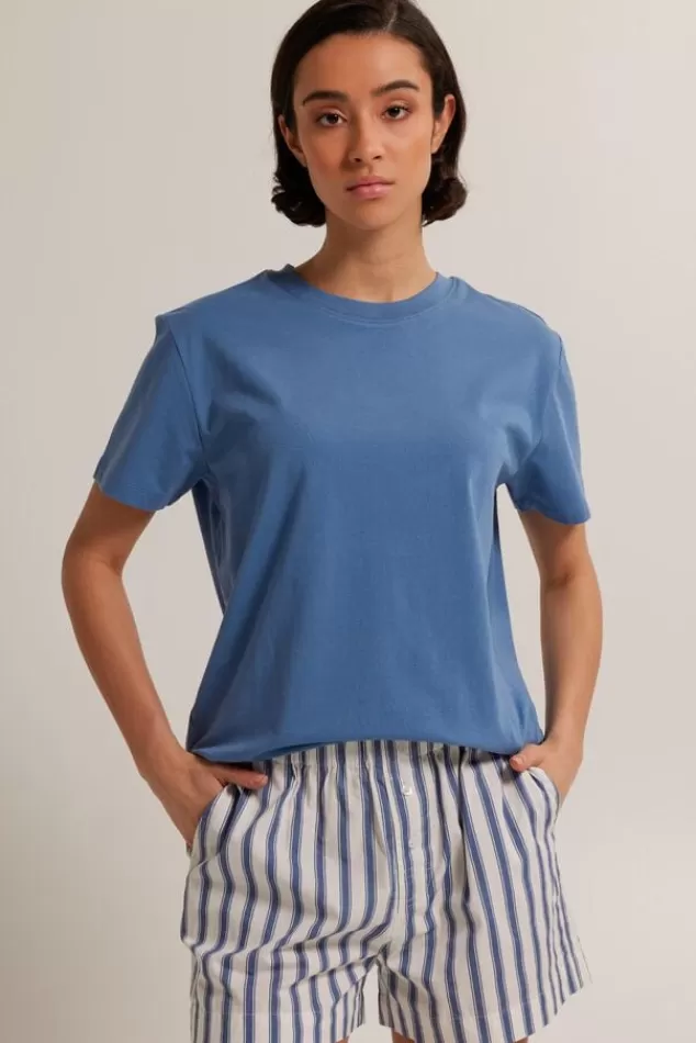 Ondergoed & Lounge<America Today T-shirt Esther Frenchblue | Oatmeal | Cascade | Lilac/purple
