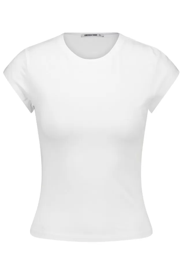 Ondergoed & Lounge<America Today T-shirt Gladys Black | Brown | White | Cascade