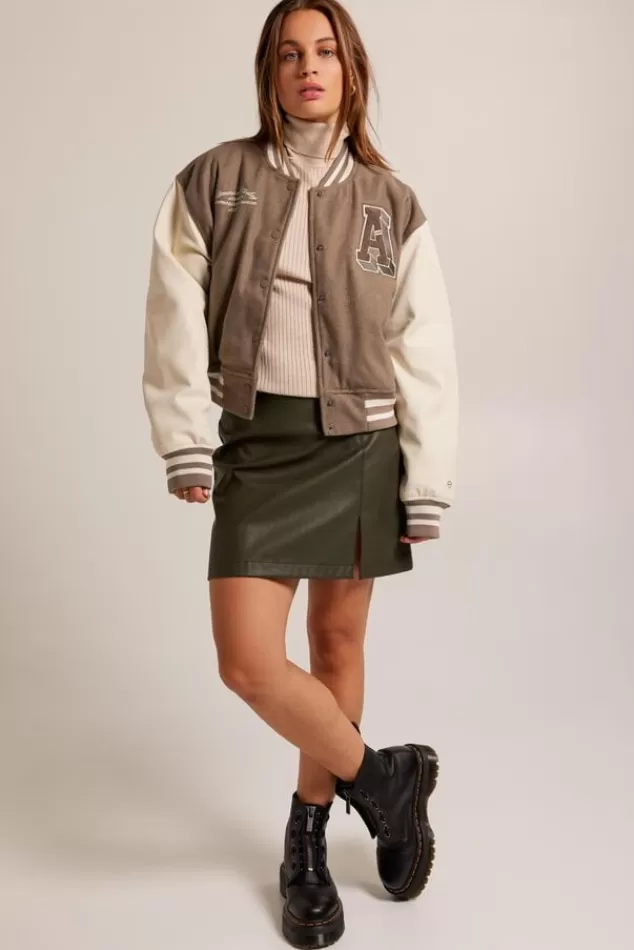 Varsity jackets | Jassen<America Today Varsity jacket Julia Brown/khaki | Darkgreen