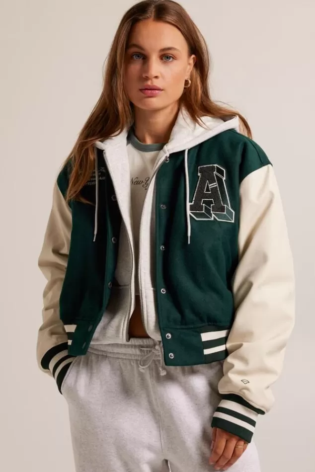 Varsity jackets | Jassen<America Today Varsity jacket Julia Brown/khaki | Darkgreen
